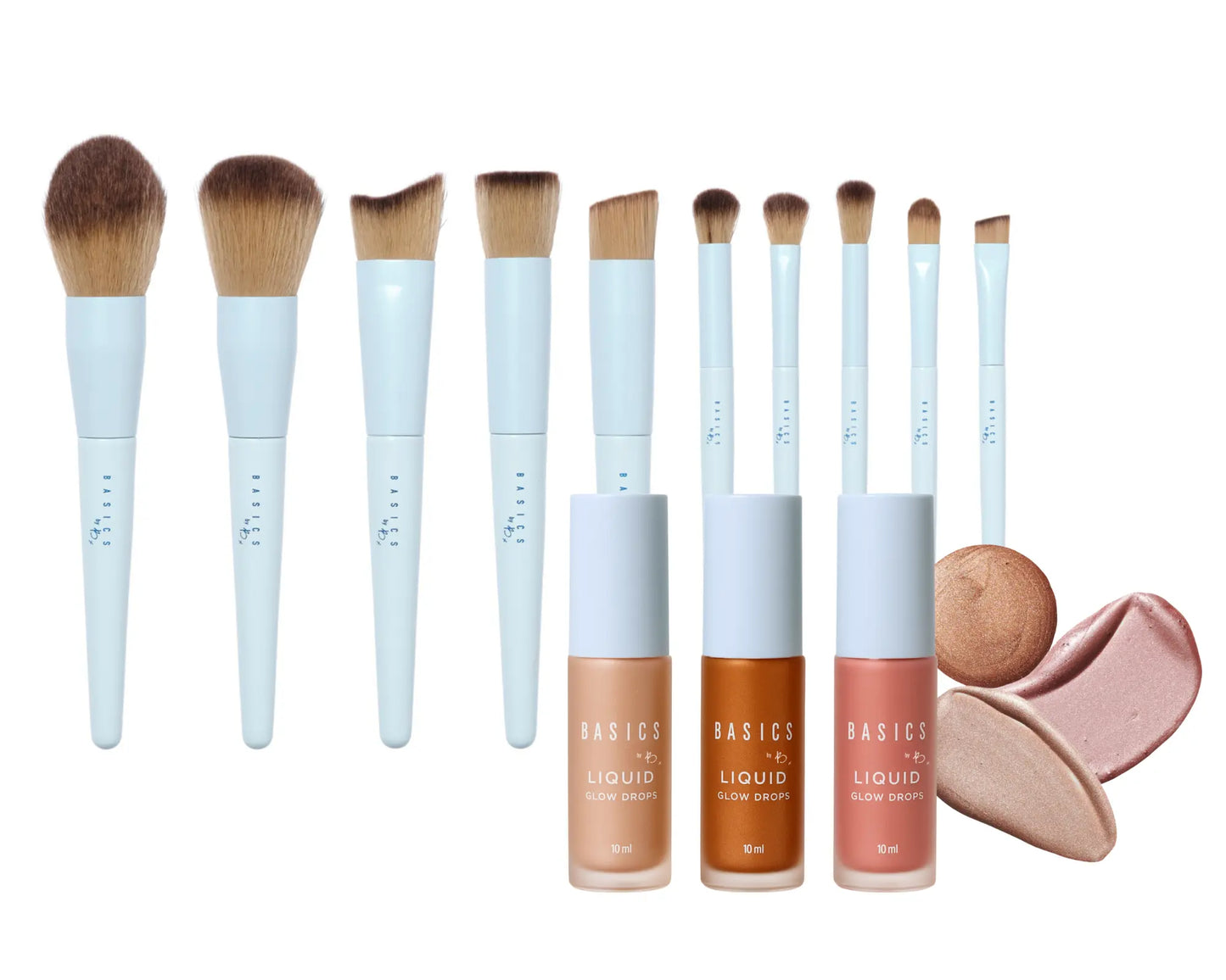 Basics by B Liquid Glow Drops – Radiant Highlighting Drops with Wand Applicator, Marbella • Tulum • Miami Shades for Effortless Glow