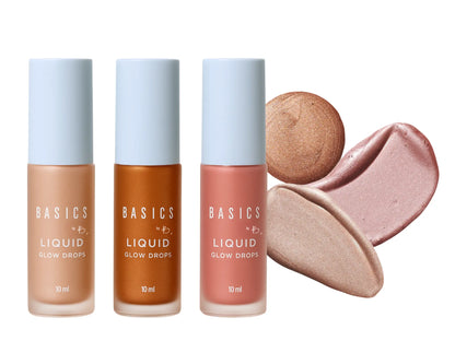 Basics by B Liquid Glow Drops – Radiant Highlighting Drops with Wand Applicator, Marbella • Tulum • Miami Shades for Effortless Glow