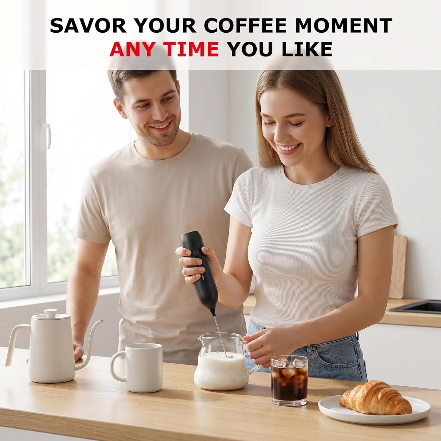 Electric Milk Frother, Automatic Foam Maker for Coffee, Lattes, Cappuccino, Hot Chocolate, Perfect Gift for Coffee Lovers
