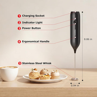 Electric Milk Frother, Automatic Foam Maker for Coffee, Lattes, Cappuccino, Hot Chocolate, Perfect Gift for Coffee Lovers